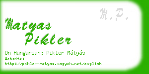matyas pikler business card